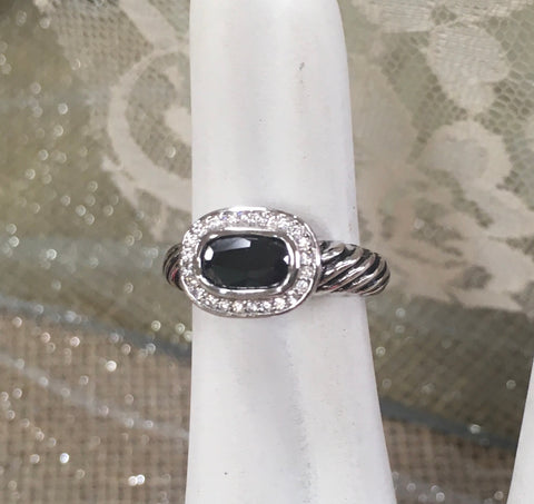 Black Oval CZ fashion ring size 9