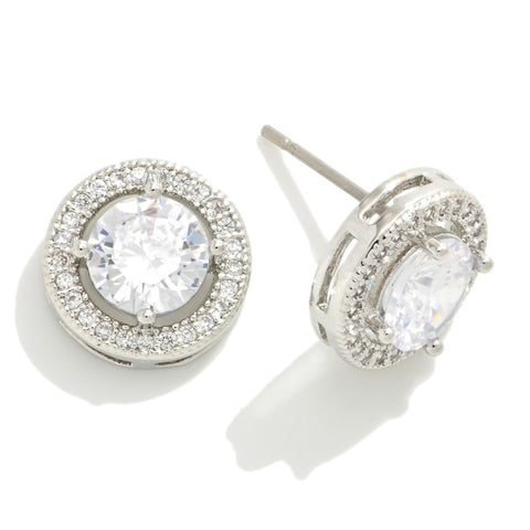 CZ Rhinestone stud earrings