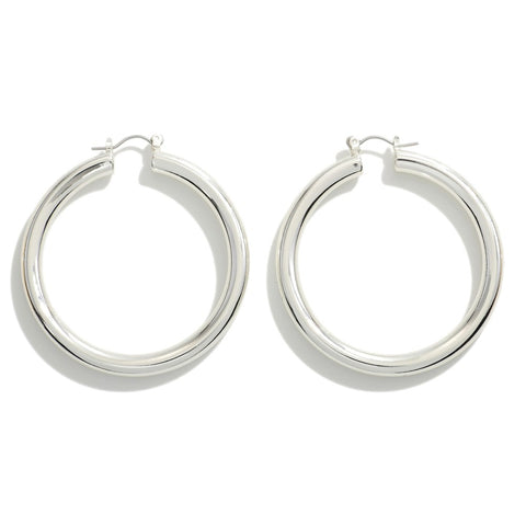 Silver Chunky hoop earrings