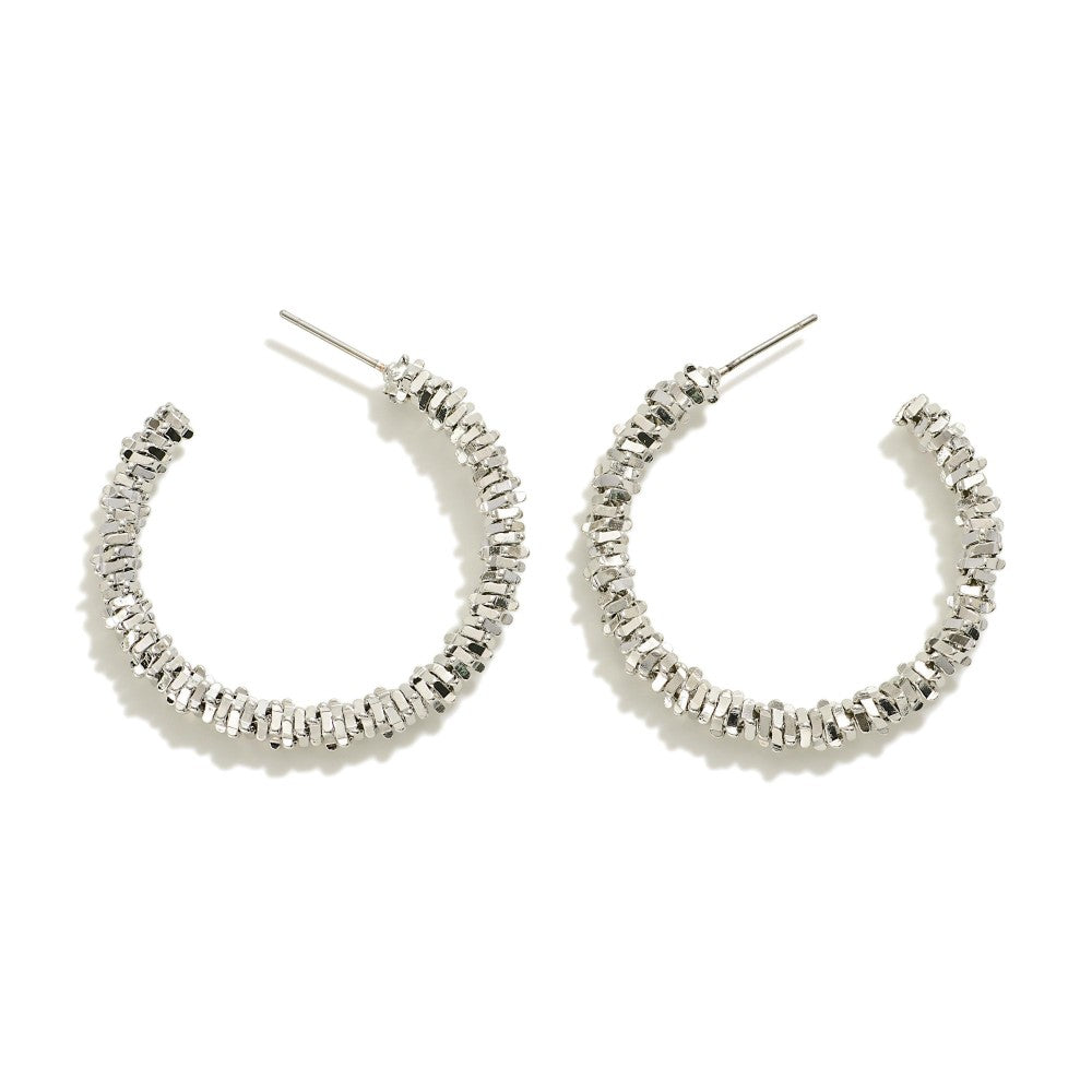 Silver textured earrings