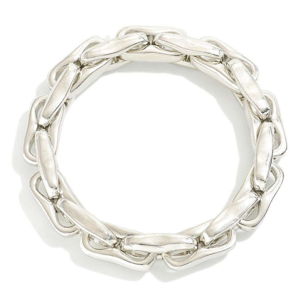 Silver chain link bracelet