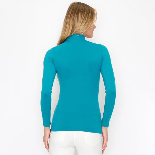 Turquoise mock neck compression top