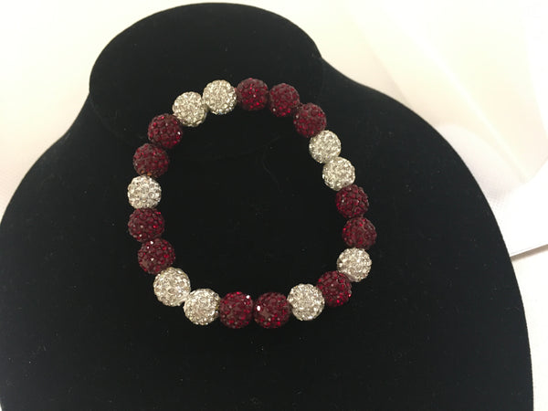 Red clear rhinestone bracelet