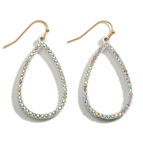 CZ white teardrop earrings