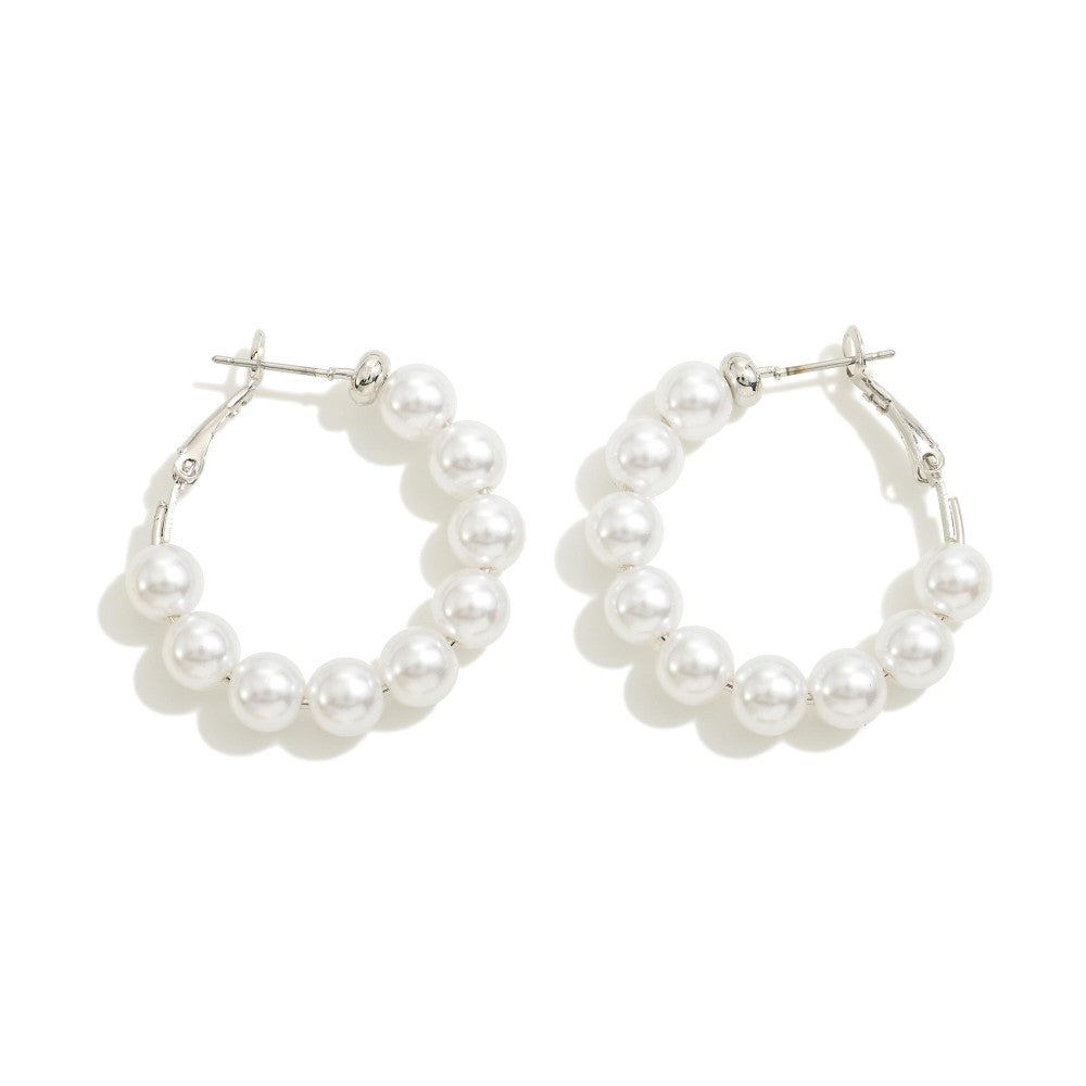 Pearl hoop earrings