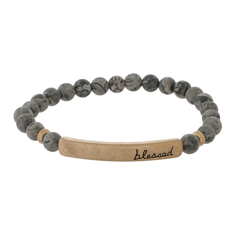 Blessed Gray jasper Bracelet