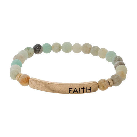 Faith amazonite beaded Bracelet