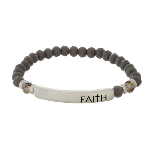 Faith Gray beaded Bracelet