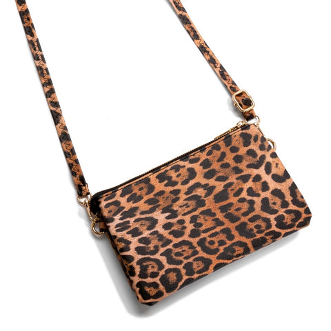 Leopard print envelope handbag