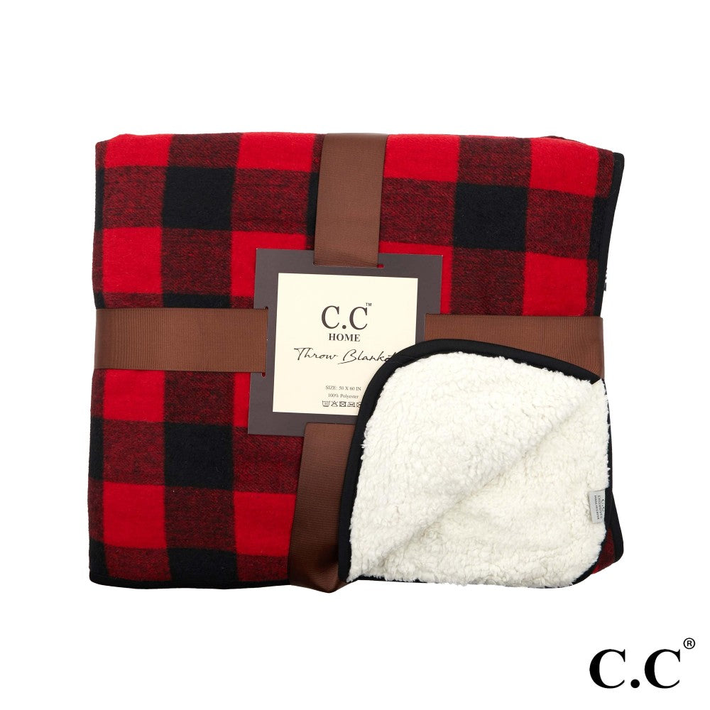 Red Buffalo plaid fleece blanket