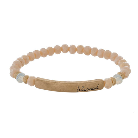 Blessed Champagne beaded Bracelet