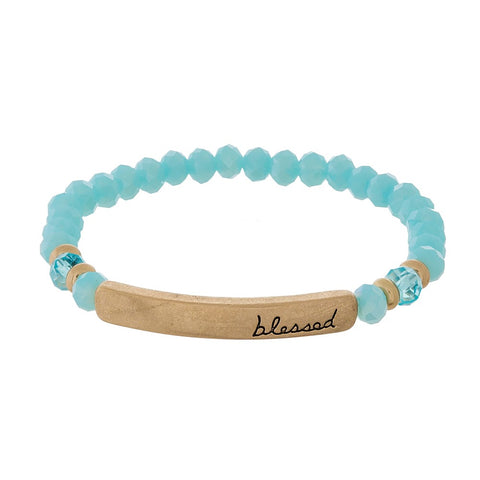 Blessed light Blue beaded Bracelet