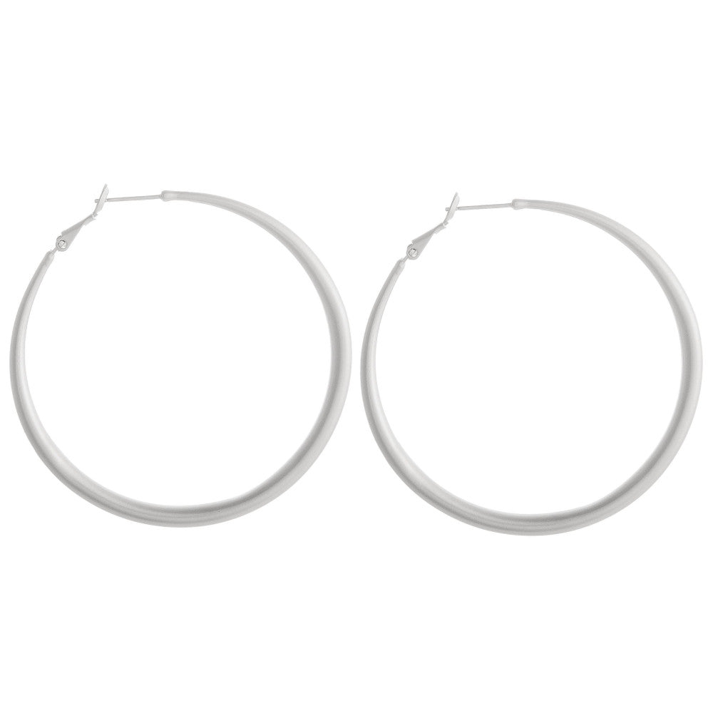 Silver 2” hoop earrings