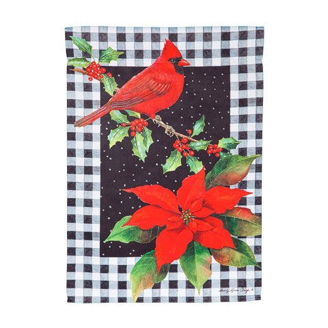 Cardinal & Holly Garden Suede Flag