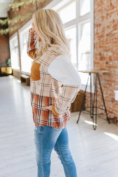 Brown Orange Plaid Shacket