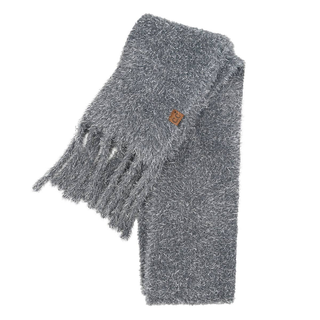 Gray Metallic Eyelash C.C Scarf