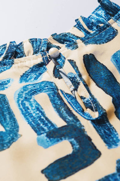 Blue Green Abstract Printed Top