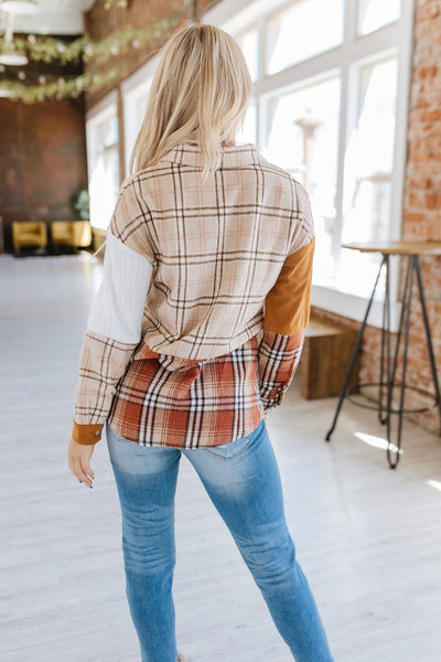 Brown Orange Plaid Shacket