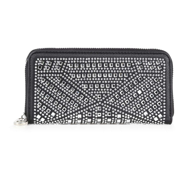 Black Rhinestone Design Wallet