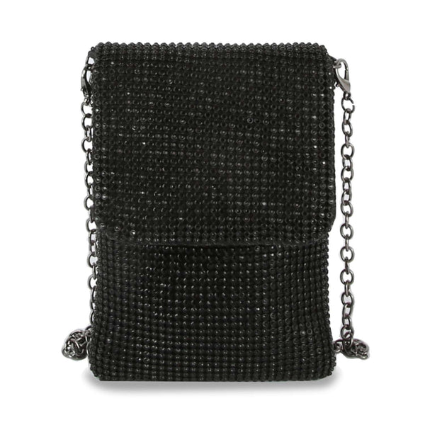 Rhinestone Covered Metal Mesh Cell Phone Crossbody