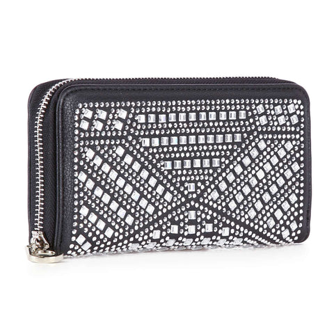 Black Rhinestone Design Wallet