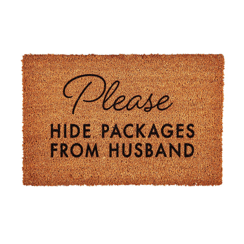 Please Hide Packages from Husband Coir Mat