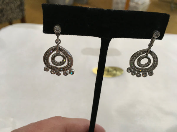 Rhinestone circle fringe earring