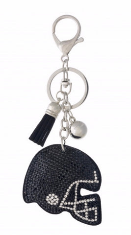 Black Football helmet keychain