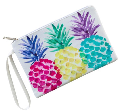 Pineapple print change wristlet