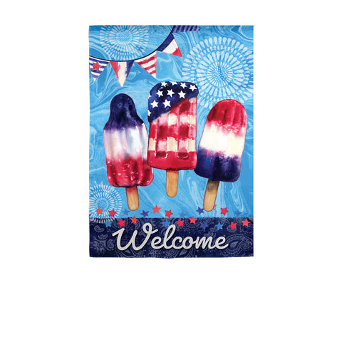 Patriotic Popsicles Garden Textured Suede Flag