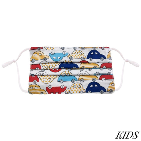 Kids car print face mask