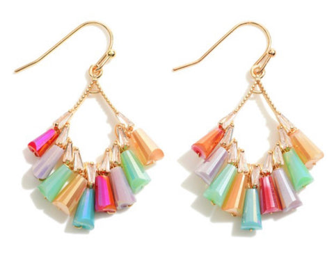 Multi bead tassel earrings