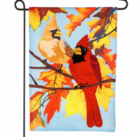 Cardinal Couple Garden Burlap Flag