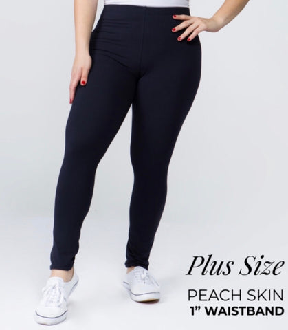 Navy peachskin legging PLUS