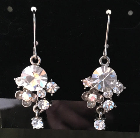 CZ crystal multi stone earrings