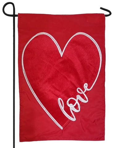 Velvet Love Heart Garden Flag