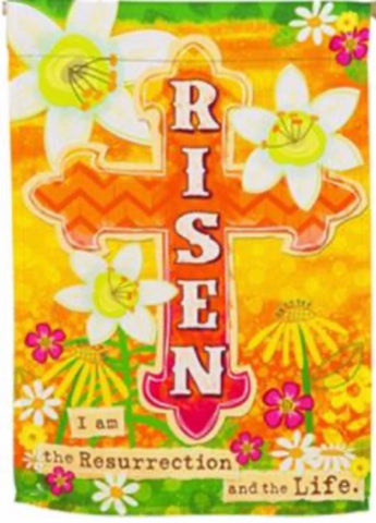 Cross Jesus Risen House Flag