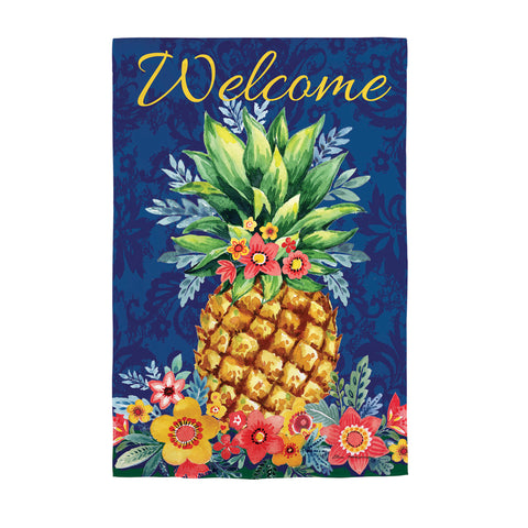 Boho Pineapple Garden Suede Flag