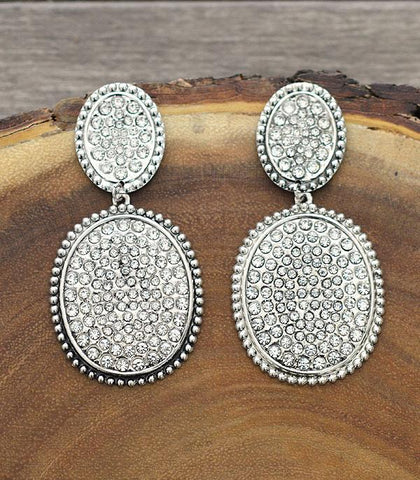 Rhinestone Light Metal Bling Stone Post Earrings