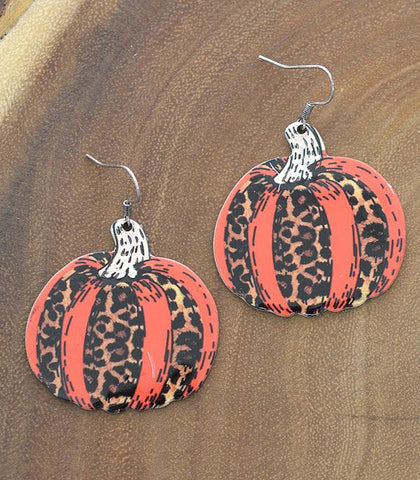 Leopard Pumpkin Dangle Earrings