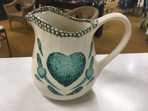 Green country heart cream farm house pitcher ESTATE