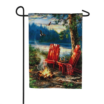 Evening by the Fire Solar LED Garden Flag