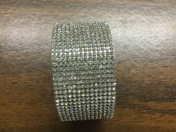 Rhinestone 14 line cuff bracelet