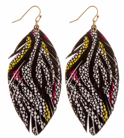 Black multi animal print earrings