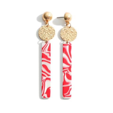 Red swirl earrings