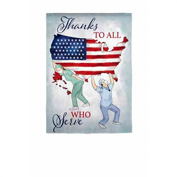 Thanks to all who serve garden flag