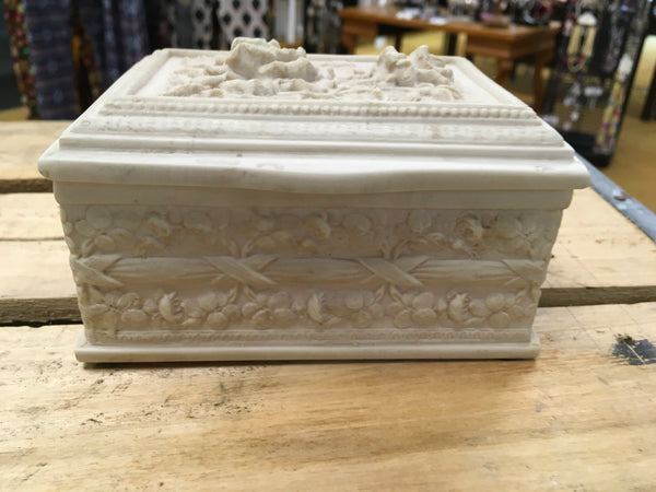 Rose ornate trinket jewelry box preowned