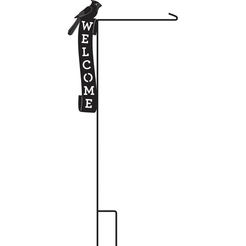 Cardinal Welcome Garden Flag Stand pole