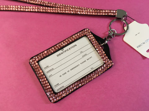 Pink Rhinestone Lanyards